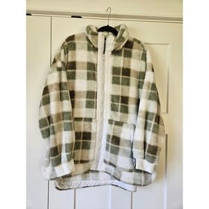 Maurices size 1X soft plaid light weight zipper jacket NWT